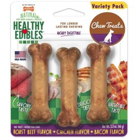 Nylabone Healthy Edibles Wholesome Dog Chews  Variety Pack  Petite (3 Pack)