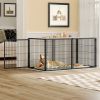 Large Dog Cage 63.7" Dog Kennel for Medium Dogs Puppy Dog Playpen with Top, Pet Cage, Indoor, Black.63.7"L x 34.2"W x 31.7"H.