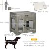 Dog Crate Furniture with Cushion, 2 Doors, Storage, Dog Kennel End Table for Small Medium Dogs, Grey