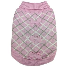 Fashion Pet Pretty in Plaid Dog Sweater Pink (Color: Pink, Option: Plaid)