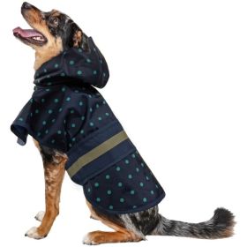 Fashion Pet Polka Dot Dog Raincoat Navy (Option: large)