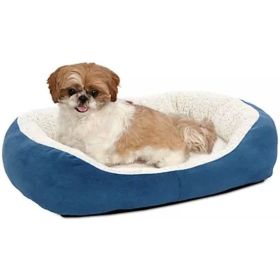 MidWest Quiet Time Boutique Cuddle Bed for Dogs Blue (Color: Blue)
