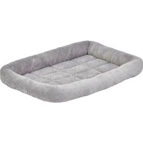 MidWest Quiet Time Deluxe Diamond Stitch Pet Bed Gray for Dogs (Option: X Large  1 count)