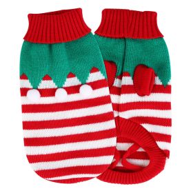 Pet Christmas Turtleneck Sweater Dog Cat Christmas Clothes Snowman Stripes Costume Winter Holiday Sweater for Small Medium Kitten Puppy Cats Dogs (Option: furball_xl)