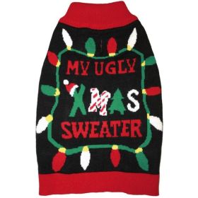 Fashion Pet Black Ugly XMAS Dog Sweater (Option: large)