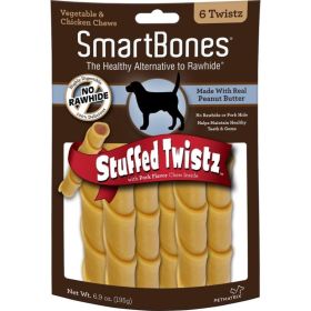 SmartBones Stuffed Twistz Chicken and Peanut Butter Rawhide Free Dog Chew (Option: Chicken And Peanut Butter)
