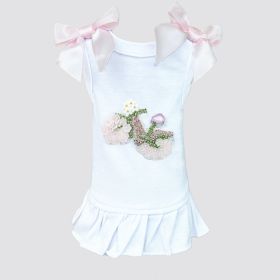 Summer Stroll Dog Dress (Color: White, size: XXS)