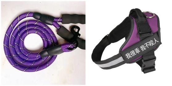 Fashion Simple Pet Leash Chest Strap Set (Option: Purple-S)