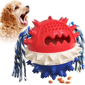 Pet Supplies Vocal Dog Toy Leaking Food Ball (Color: Red & Blue, Type: Pet Toys)
