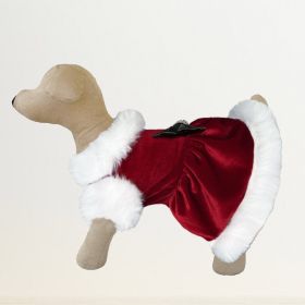 Queen of Hearts Dog Dress (Color: Red & White, size: XXS)